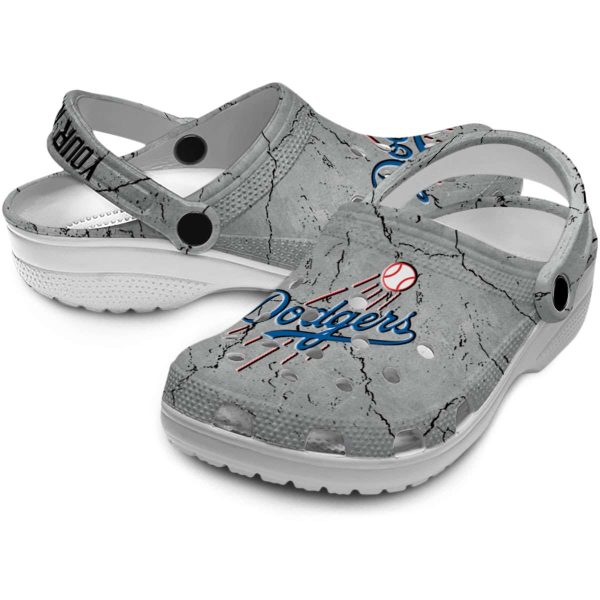 Custom Los Angeles Dodgers Cracked Texture Crocs Latest Model