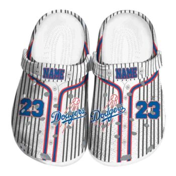 Custom Los Angeles Dodgers Pinstripe Pattern Crocs Best selling
