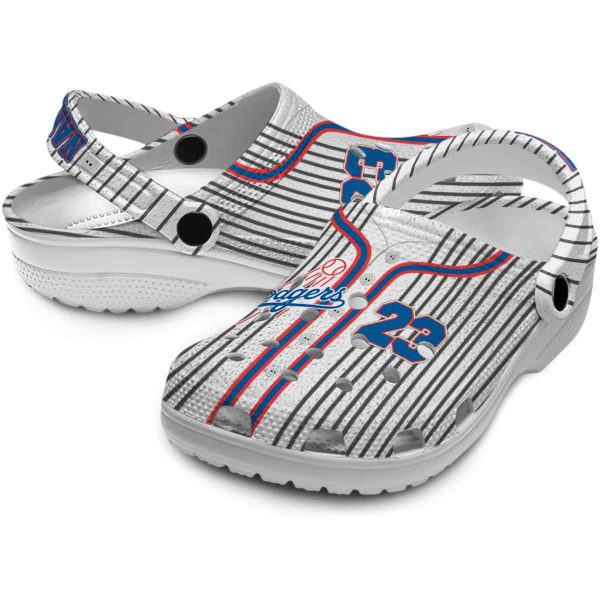 Custom Los Angeles Dodgers Pinstripe Pattern Crocs Latest Model