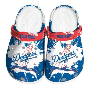 Custom Los Angeles Dodgers Splatter Pattern Crocs Best selling