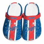 Custom Los Angeles Dodgers Vertical Stripes Crocs Best selling