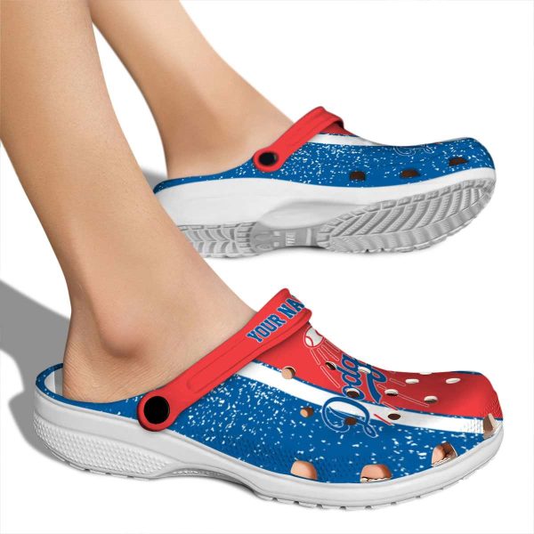 Custom Los Angeles Dodgers Vertical Stripes Crocs High quality