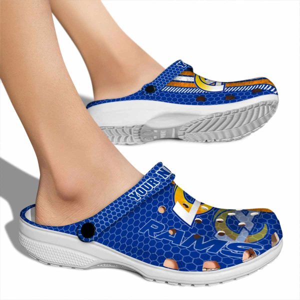 Custom Los Angeles Rams Contrasting Stripes Crocs High quality