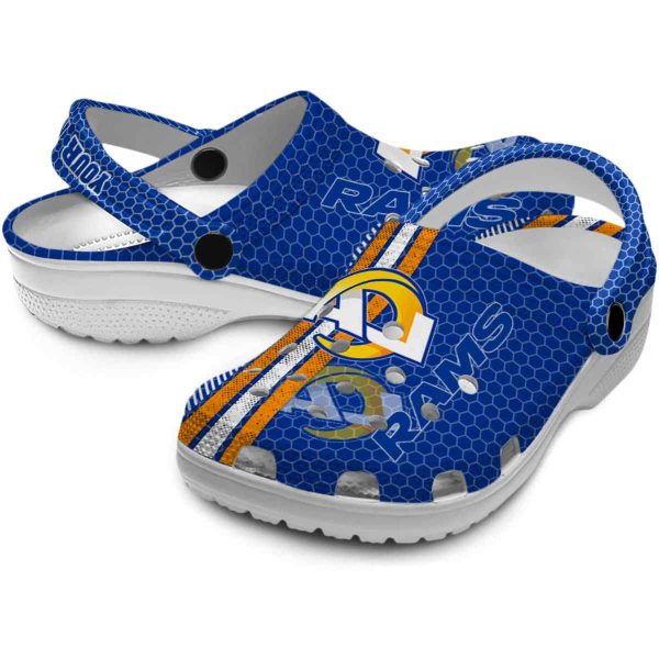 Custom Los Angeles Rams Contrasting Stripes Crocs Latest Model