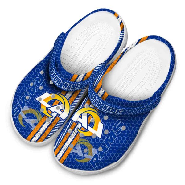 Custom Los Angeles Rams Contrasting Stripes Crocs Trendy