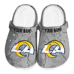 Custom Los Angeles Rams Cracked Texture Crocs Best selling