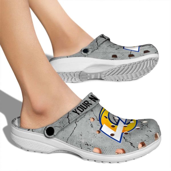 Custom Los Angeles Rams Cracked Texture Crocs High quality