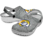 Custom Los Angeles Rams Cracked Texture Crocs Best selling