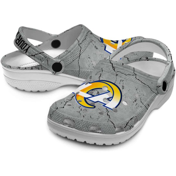 Custom Los Angeles Rams Cracked Texture Crocs Latest Model