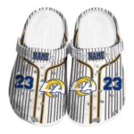 Custom Los Angeles Rams Pinstripe Pattern Crocs Best selling
