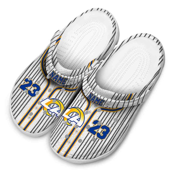 Custom Los Angeles Rams Pinstripe Pattern Crocs Trendy