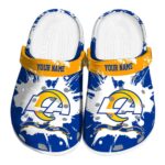 Custom Los Angeles Rams Splatter Pattern Crocs Best selling