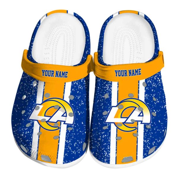 Custom Los Angeles Rams Vertical Stripes Crocs Best selling