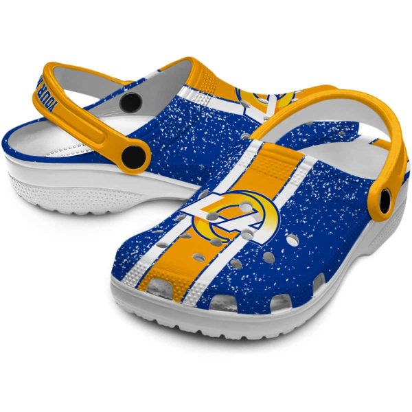 Custom Los Angeles Rams Vertical Stripes Crocs Latest Model