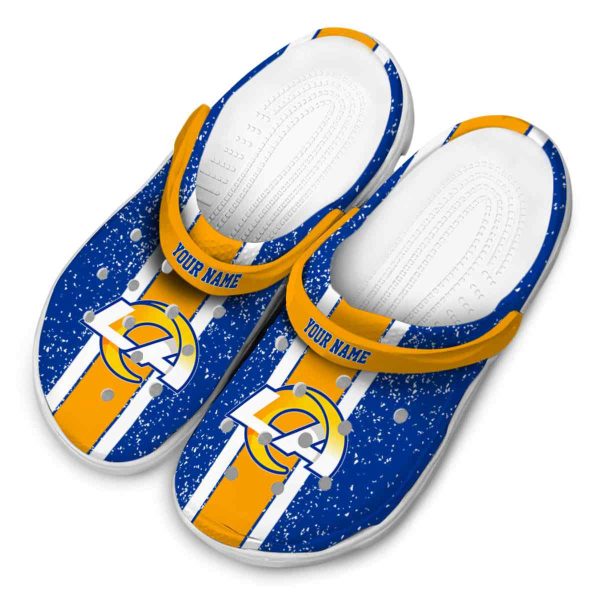 Custom Los Angeles Rams Vertical Stripes Crocs Trendy