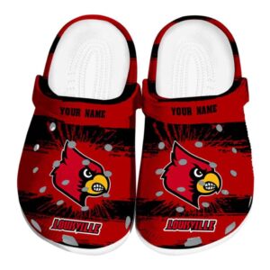 Custom Louisville Cardinals Paint Splatter Graphics Crocs Best selling
