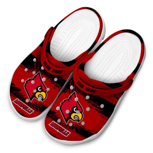 Custom Louisville Cardinals Paint Splatter Graphics Crocs Trendy