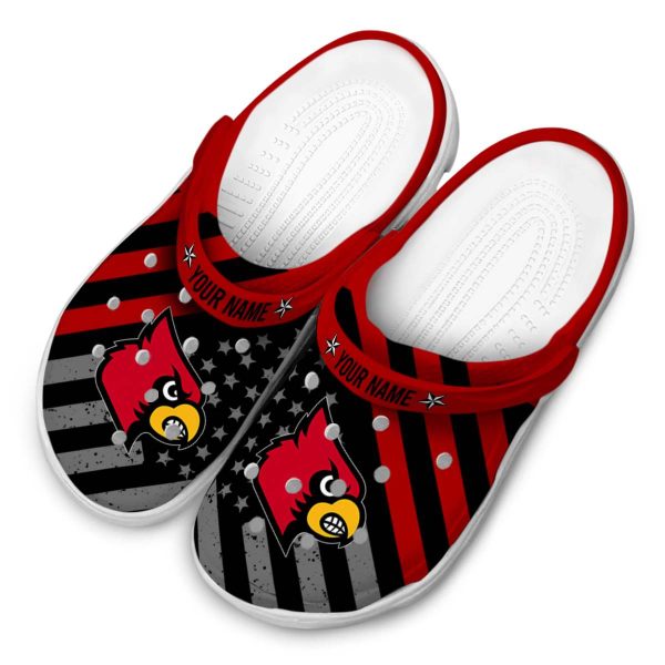 Custom Louisville Cardinals Star Spangled Graphic Crocs Trendy