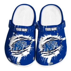 Custom Memphis Tigers Splash Motif Background Crocs Best selling
