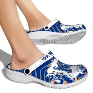 Custom Memphis Tigers Zigzag Paint Burst Crocs High quality