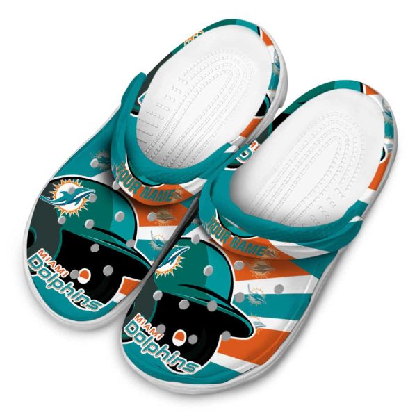 Custom Miami Dolphins Baseball Helmet Crocs Trendy