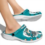 Custom Miami Dolphins Splash Motif Background Crocs Best selling