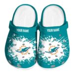 Custom Miami Dolphins Splatter Background Crocs Best selling