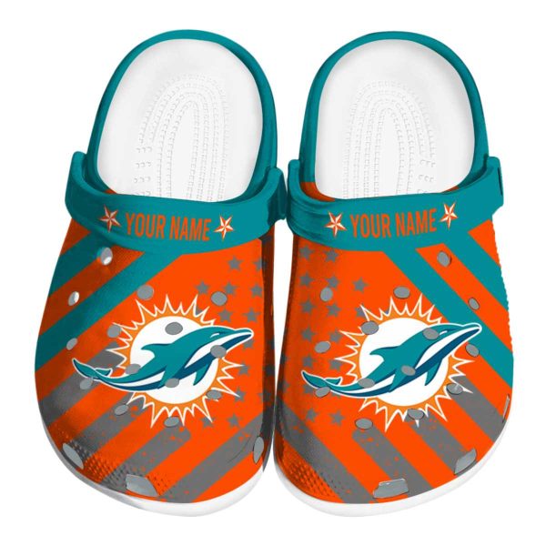 Custom Miami Dolphins Star Spangled Graphic Crocs Best selling