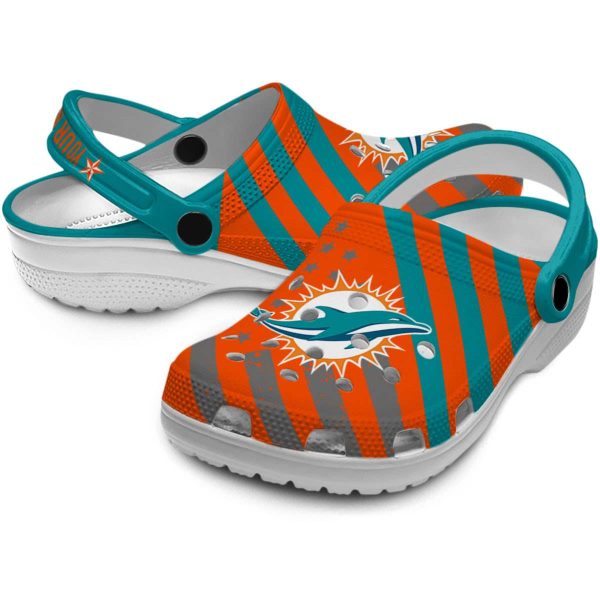 Custom Miami Dolphins Star Spangled Graphic Crocs Latest Model