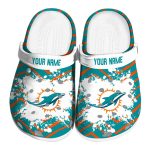 Custom Miami Dolphins Zigzag Paint Burst Crocs Best selling