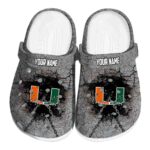 Custom Miami Hurricanes Cracked Ground Texture Crocs Best selling