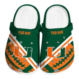 Custom Miami Hurricanes Football Motif Crocs Best selling