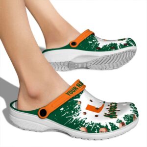 Custom Miami Hurricanes Splash Art Crocs High quality