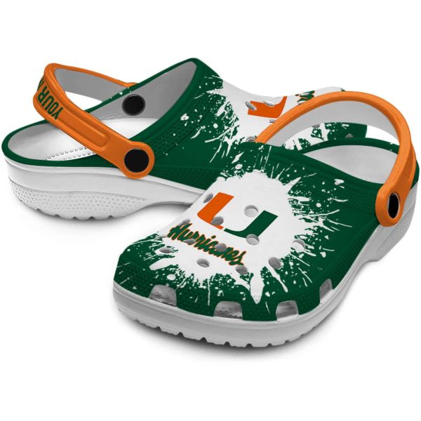 Custom Miami Hurricanes Splash Art Crocs Latest Model