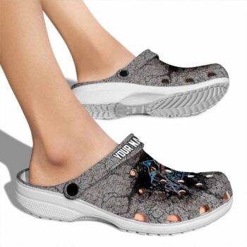 Custom Miami Marlins Cracked Ground Texture Crocs High quality