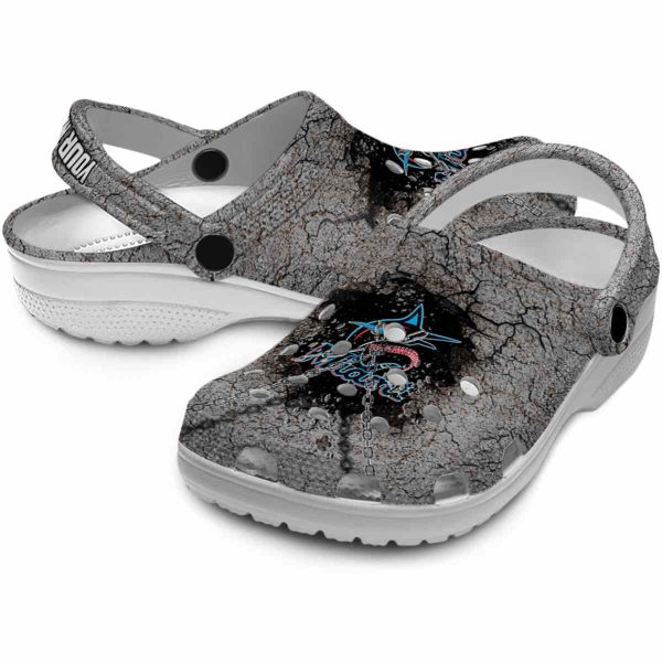 Custom Miami Marlins Cracked Ground Texture Crocs Latest Model