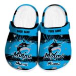 Custom Miami Marlins Paint Splatter Graphics Crocs Best selling