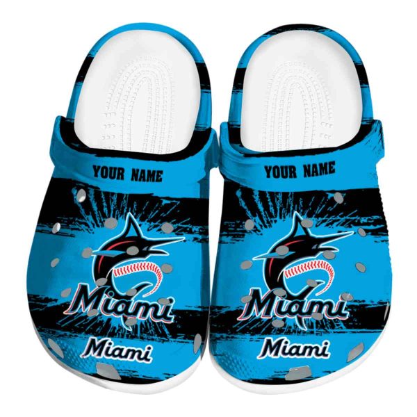 Custom Miami Marlins Paint Splatter Graphics Crocs Best selling