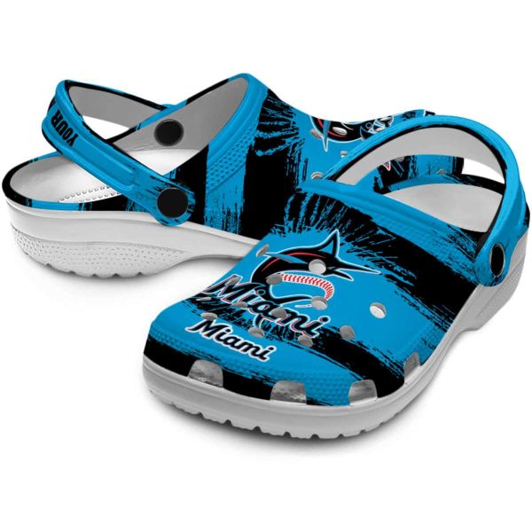 Custom Miami Marlins Paint Splatter Graphics Crocs Latest Model