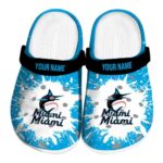 Custom Miami Marlins Splash Art Crocs Best selling