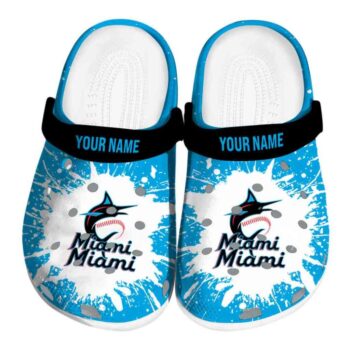 Custom Miami Marlins Splash Art Crocs Best selling