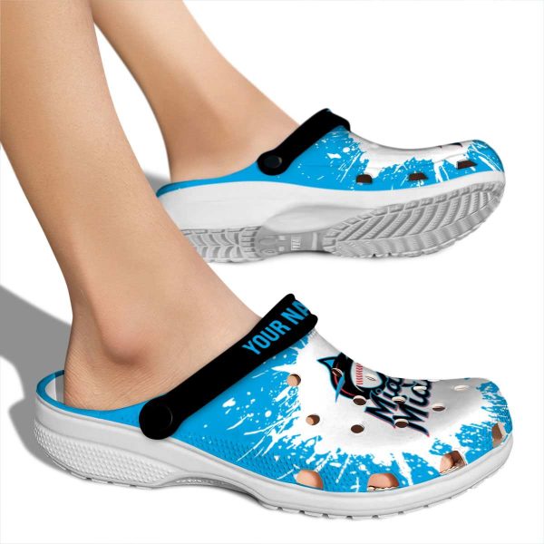 Custom Miami Marlins Splash Art Crocs High quality
