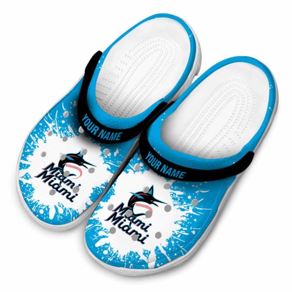 Custom Miami Marlins Splash Art Crocs Trendy