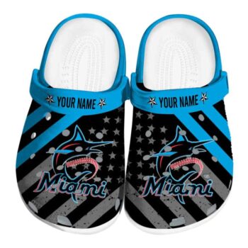 Custom Miami Marlins Star Spangled Graphic Crocs Best selling