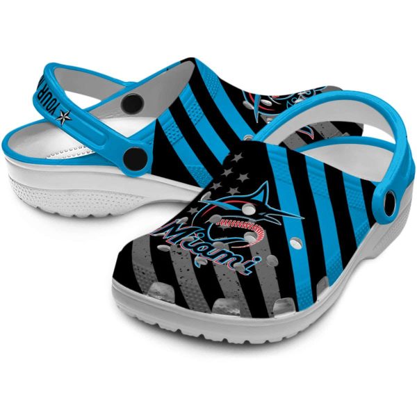 Custom Miami Marlins Star Spangled Graphic Crocs Latest Model