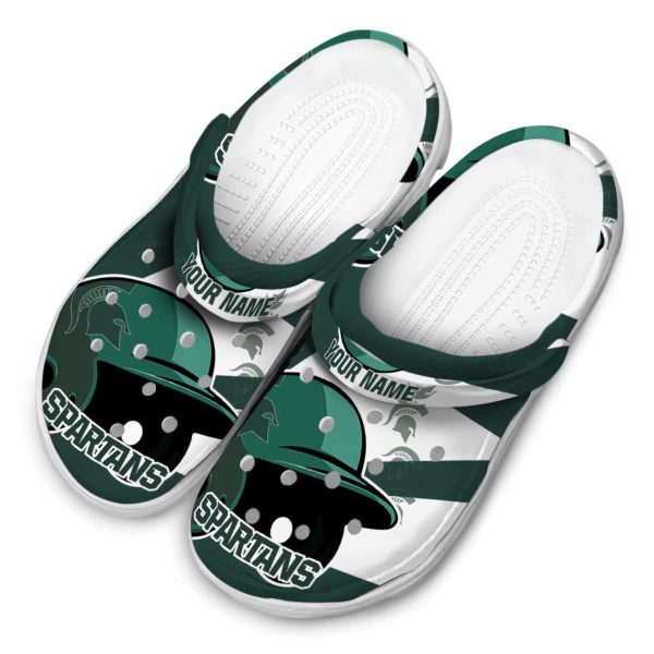 Custom Michigan State Spartans Baseball Helmet Crocs Trendy
