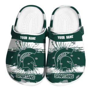 Custom Michigan State Spartans Paint Splatter Graphics Crocs Best selling