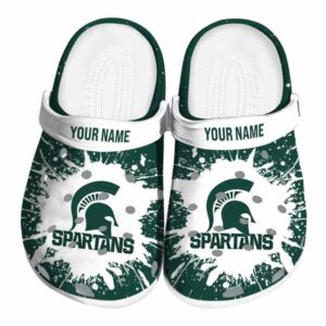 Custom Michigan State Spartans Splash Art Crocs Best selling