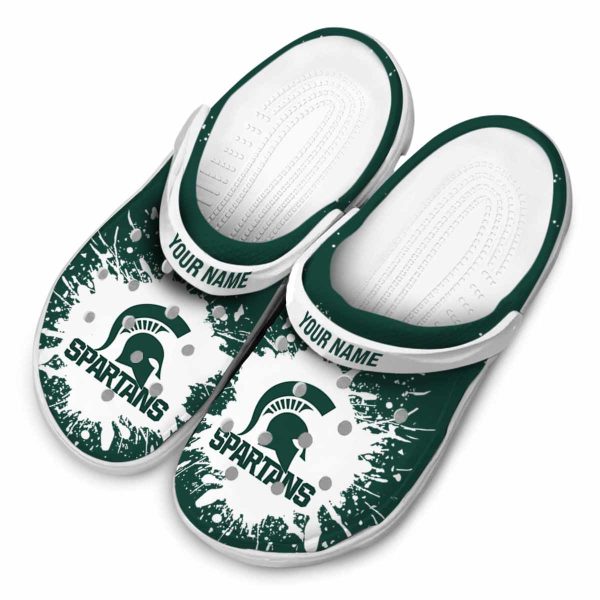 Custom Michigan State Spartans Splash Art Crocs Trendy