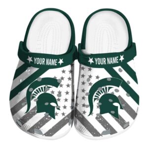 Custom Michigan State Spartans Star Spangled Graphic Crocs Best selling